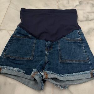 Pink blush maternity shorts